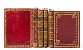 Fine Bindings, Four Titles in Five Volumes. Italy, 18th Century.